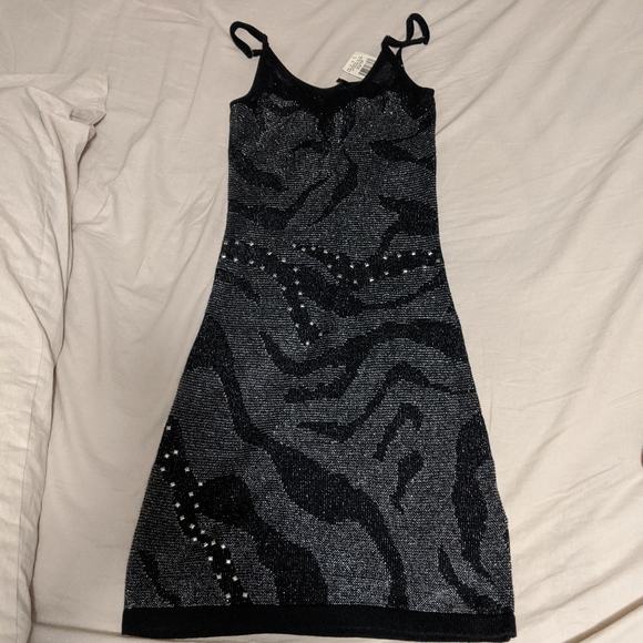 Very Sexy Jet Black/Silver Dress by Guess - Picture 3 of 3